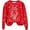 Rouge, variante sur HNMKIU Hauts à Manches Longues pour Femmes Automne et Hiver Imprimé de Noël Col Rond Chandail en Molleton Décontracté Sans Capuche