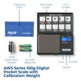 thumbnail image 2 of American Weigh Scales - Digital Pocket Scale - Includes Calibration Weight, 100 x 0.01g - AWS-100-CAL, 2 of 3