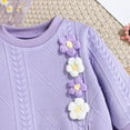 thumbnail image 7 of Xyant Toddler Baby Girl Clothes Cute 3D Floral Infant Long Sleeve Sweathsirt Fall Winter Outfits Kids Pullover Pants Set (Purple,12-18 Months), 7 of 7
