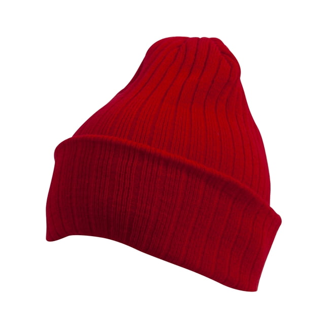 Top Headwear Cable Knit Long Winter Beanie - Red