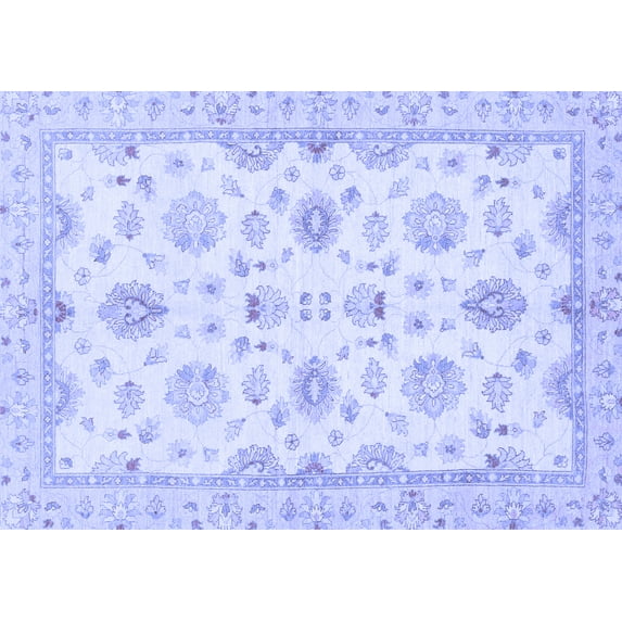 Ahgly Company Machine Washable Indoor Rectangle Oriental Blue Traditional Area Rugs, 2' x 3'
