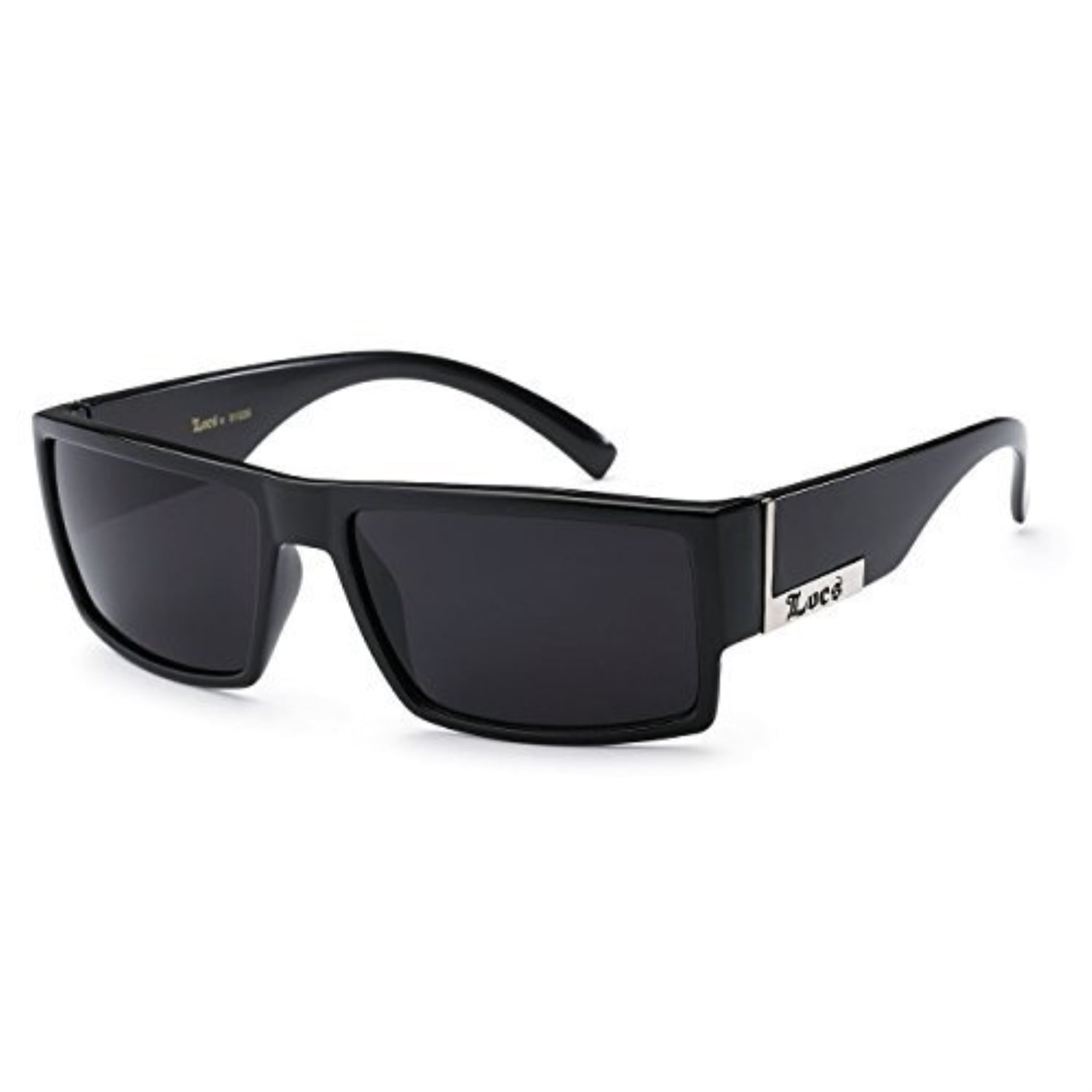 locs mens flat top gangster sunglasses black silver frame 91026 (black ...
