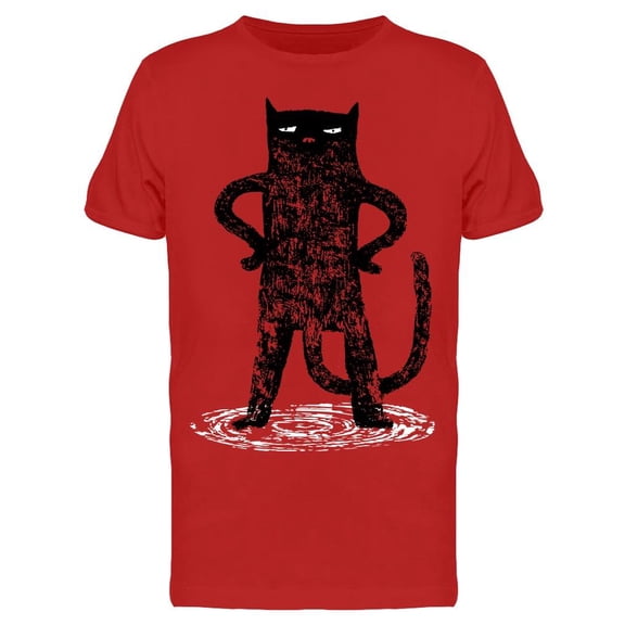Serious Standing Cat T-Shirt Men -Image by Shutterstock, Male Large