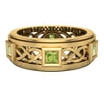 thumbnail image 4 of Wedding Bands for Men 9 MM Princess Cut Peridot 14K Gold 1.70 CTW, 4 of 5