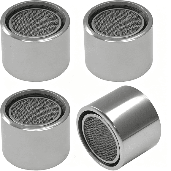 HIBIBUD 4Pcs 55/64In Solid Brass Faucet Aerator,Kitchen Sink Aerator Replacement Parts,Female Thread,Water Conserve Filter,For Kitchen,Bathroom&Household