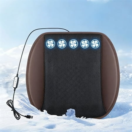 YiJuHui USB Car Seat Cushion Cooler with Fan Ventilated Cooling Pad for Office Chair 3-Speed Adjustable Breathable Mesh Summer Seat Cushion for Home Desk & Car Truck Universal Fit