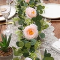 thumbnail image 4 of Paquete de 2 Guirnaldas de Eucalipto con Rosa ChampáN, Guirnalda Verde una Granel de Seda Artificial Floral Hojas de Eucalipto Vides (B), 4 of 5
