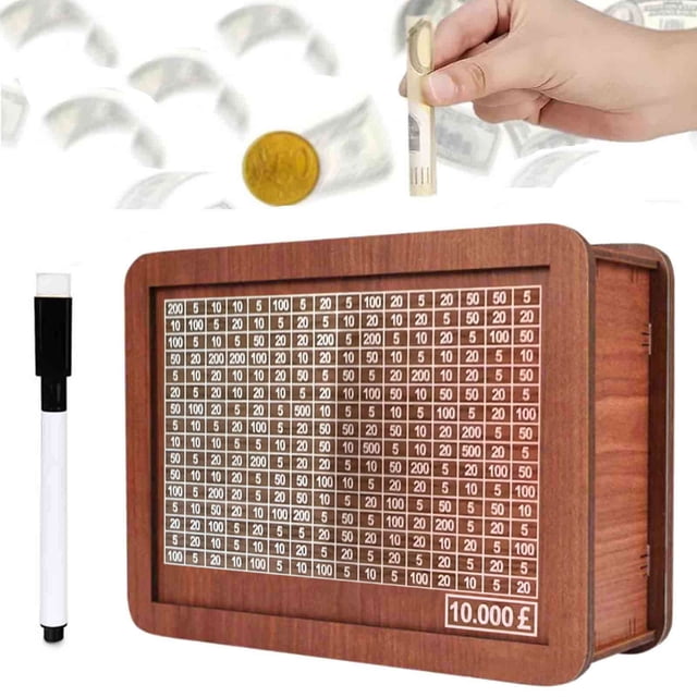 Boovnll Home Storage Wooden Money Box with Money and Numbers with Counter Crafts Portable Storage Case Money Saving Box for Adults Child 1Ml Storage Storage and Organization Organization and Storage