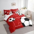 thumbnail image 3 of Manfei Football Soccer 7 Pieces Bedding Comforter Set for Teens Boys Girls,Ball Gamer Full Bedding Set Lightweight,Sport Theme Fitted Sheet Flat Sheet,Breathable Home Decor,Reversible, 3 of 8