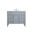 thumbnail image 3 of Elegant Decor Park Avenue 42" Metal MDF Marble Single Bathroom Vanity in Gray, 3 of 8