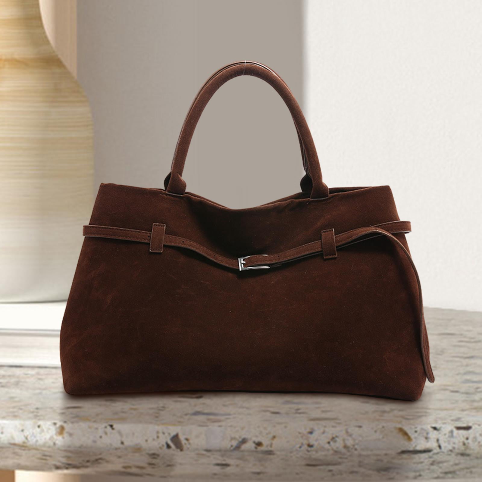 yuksok Tote Bag for Women Large Vintage Hobo Handbag Top Handle Bag Suede Bag
