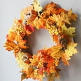 Autumn Wreath Natural Fall Maple Pinecone Garland Season Celebration