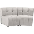 thumbnail image 3 of Meridian Furniture Limitless Cream Velvet Modular Loveseat, 3 of 8