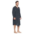 thumbnail image 2 of Ashford & Brooks Mens Woven Long Sleep Shirt Nightshirt, Black/Grey/White, M, 2 of 4