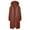 Brick Red, variant on Womens Long Jacket Fall Winter Long Sleeve Thickening and Fleece Casual Zip up Jacket with Pocket Hooded Long Sweater Coat Navy L