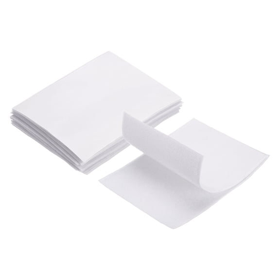 Uxcell 8set Hook and Loop Strips with Adhesive 4.3"x6" Double Sided Hook and Loop Tape Nylon Self Sticky Fastener, White