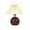 brown306, variant on Brown Ceramic Table Lamp Modern Design 12.5" Height White Scalloped Polyester Fabric Shade In-Line Type-A 40W Bulb Compatible Decorative Accent Lighting