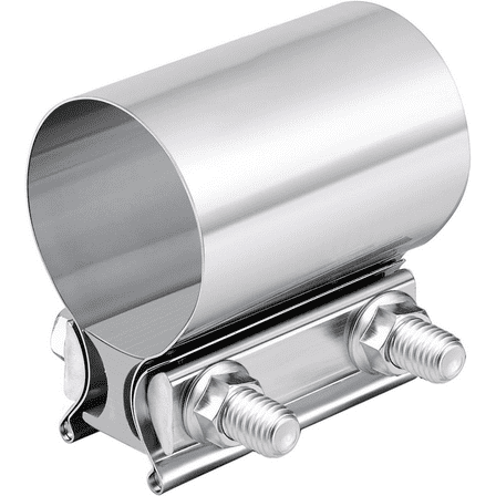 Exhaust Clamp, Butt Joint Band Clamp Sleeve Coupler Stainless Steel for Pipes,Mufflers,Catalytic Converters (2.5 inch)