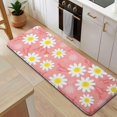 thumbnail image 5 of Pink Daisy Flower Yellow Centers Pattern Kitchen Rug Mat,Kitchen Runner Rugs Non Skid Washable,Decorative Kitchen Floor Mats for Kitchen,Sink,Laundry,17"x47.2", 5 of 7