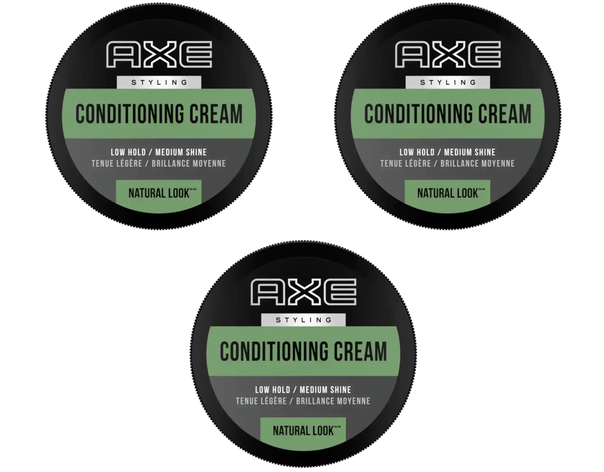 3 Pack AXE Styling Natural Look Conditioning Cream 2.64 Ounce