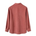 thumbnail image 5 of Fesfesfes Blouse Shirt for Men New Casual Corduroy Long Sleeve Lapel Shirt Casual Loose Comfortable Youth Sale Items, 5 of 5