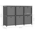 thumbnail image 4 of vidaXL 6-Cube Display Shelf with Boxes Grey 103x30x72.5 cm Fabric, 4 of 5