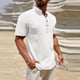 thumbnail image 4 of Blusa y camisa de manga larga con cuello alto para hombre, moda informal, lisa, con botones, cuello alto, manga larga, con blusas, camisas para hombre, blusa de algodón y poliéster., 4 of 7
