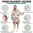 thumbnail image 5 of Baseball Snacks Pattern Wearable Oversized Blanket,Wearable Blanket Hoodie for Adults,Cozy Hooded Blankets with Super Pockets,Super Warm Fuzzy Pullover for Women & Men, 5 of 6