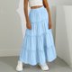 thumbnail image 4 of Vestido de Verano Midi Longitud Color Sólido Relajado Deportes Elástico de la Cintura Nudo Falda Completa para Niños, 4 of 8