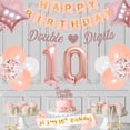 thumbnail image 3 of Fangleland 10th Birthday Decorations Girl Rose Gold, Double Digits and Happy Birthday Banner Number 10 Star Foil Balloon Cake Topper, Its My 10th Birthday Sash for 10 Year Old Birthday Party Supplies, 3 of 7