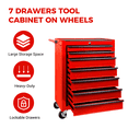 thumbnail image 5 of 7-Drawer Tool Chest Cabinet with Ball Bearing Drawer Slides,20"W Rolling Metal Tool Chest with 7 Drawers,Steel Tool Storage Box Organizer,Red, 5 of 8