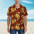 thumbnail image 2 of Susaid Red Plaid Sunflower Print Hawaiian Shirts for Men Women,Hawaiian Summer Short-Sleeve Casual Relaxed-Fit Button-Down,Medium, 2 of 7