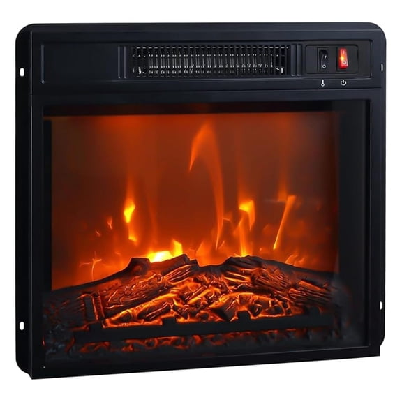 18" Electric Fireplace Insert, Recessed Fireplace with 1400W Heater and 3D Realistic Flame Effect, Overheat Protection, Suitable for Living Room, Bedroom, TV Stand & More