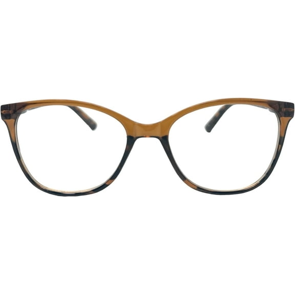 The Colorful Two Readers Reading Glasses, Spring Hinge, Plastic Cat Eye Frame for Women   2.25 Brown