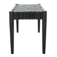 thumbnail image 6 of SAFAVIEH Amalia Coastal Black Faux Leather Entryway Bench (47.2 in. W x 15.7 in. D x 18.1 in. H), 6 of 10