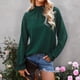thumbnail image 4 of Blusa de manga larga con cuello alto para mujer, top de manga larga para mujer Top de manga larga acampanada para mujer Top de manga larga para mujer confeccionado a la perfección, 4 of 8