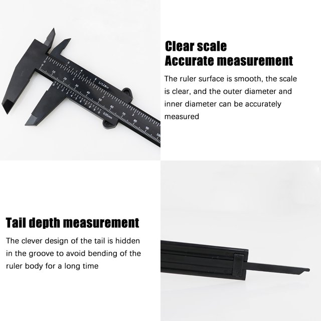 Étrier à Vernier en Plastique 150mm DIY Mini Étrier à Vernier; Règle Multifonction à Cadran Jauge à Double Échelle Outil de Mesure Précis Modèle de Menuiserie Bleu
