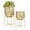 Gold Small Brushed Dome Solid Round S/2 6", 5"W, variant on DecMode 6", 5"W Small Brushed Dome Gold Metal Planter with Removable Stand (2 Count)