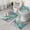 Green Purple Gold, variant on Green Purple Gold Marble Pattern Bathroom Rugs Sets 3 Piece,Toilet Cover Set,Absorbent Non Slip Bathroom Mats Sets with U-Shaped Contour Rug Toilet Rug Set