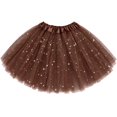 thumbnail image 6 of YTCAMLO Glitter Sequin Stars Tutu Skirt for Women Retro Layered Ballet Skirts 80's Elastic Tulle Skirt Lightweight Halloween Costume, 6 of 7