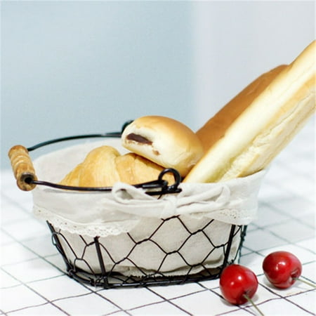 Iron Art Wire Sundries Storage Basket Desktop Grocery Organizer Small Fruit Bowl Portable Mini Basket