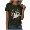 thumbnail image 2 of Towmus Halloween Womens Funny Short Sleeve Crew Neck Thanksgiving Fall T-Shirts Graphic Tee Tops, 2 of 6
