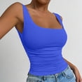 thumbnail image 3 of Fgvctg Womens Black Tank Top Tummy Control Shapewear Tank Tops U Neck Slim Fit Shapewear Bra Sleeveless Seamless Compression Stretchy Bras Plus Size Workout Camisole Top Royal Blue L, 3 of 6