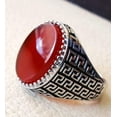 thumbnail image 3 of Red Onyx Mens Ring, Natural Red Onyx Gents Ring, Designer Silver Jewelry, 925 Silver Ring, Birthday Gift, Heavy Mens Ring, Arabic Design, Ottoman Style Ring, Christmas, Turkey Mens Signet Ring, 3 of 5