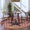 thumbnail image 3 of Texas Star Farmhouse Round Area Rug 5Ft Washable Circle Rugs for Living Room Bedroom, Rustic Red Plaid Berry Wooden Non-Slip Carpet Floor Mats Indoor Outdoor Carpet Runner Aesthetic Home Decor, 3 of 8
