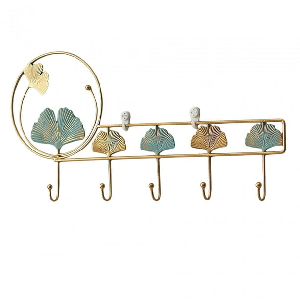 Perchero de hierro decorativo para guardar ropa, estilo nórdico, para colgar en la pared hoja de albaricoque