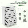 thumbnail image 6 of Costway 5 Drawer Chest Storage Dresser Tall Cabinet Organizer Bedroom Hallway White, 6 of 10