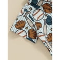 thumbnail image 6 of Bagilaanoe Toddler Baby Boys Shirts Baseball Print Short Sleeve Button-Down Tops 6M 12M 18M 24M 3T 4T Kids Summer Casual Clothes, 6 of 8