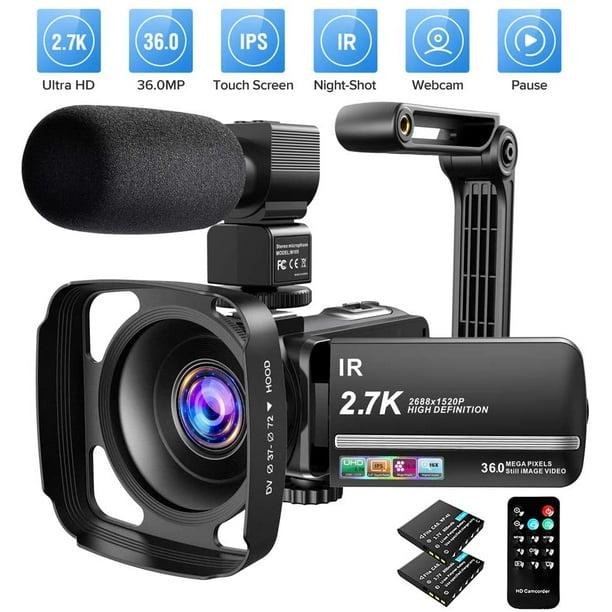 Video Camera Camcorder 2.7K Ultra HD YouTube Vlogging Camera 36MP IR