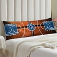 thumbnail image 3 of Basketball Body Pillow Cover Basketball Court Sports Playground Pattern Floor Game Field Long Pillow Case Protector with Zipper Decorative Pillowcase Soft Large Pillow Cases Covers for Bed,20"x54", 3 of 6